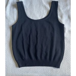 St. John black knit tank top